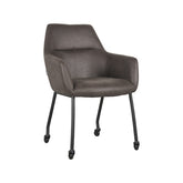 Eetkamerstoel Lenny - Antraciet - Microfiber